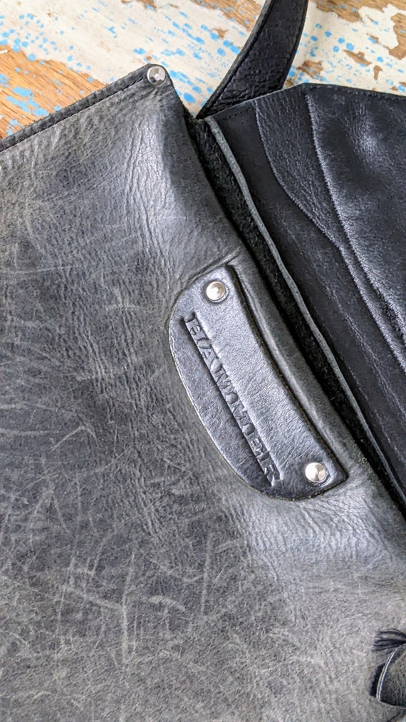 Vintage Distressed Leather Messenger Bag - image 7