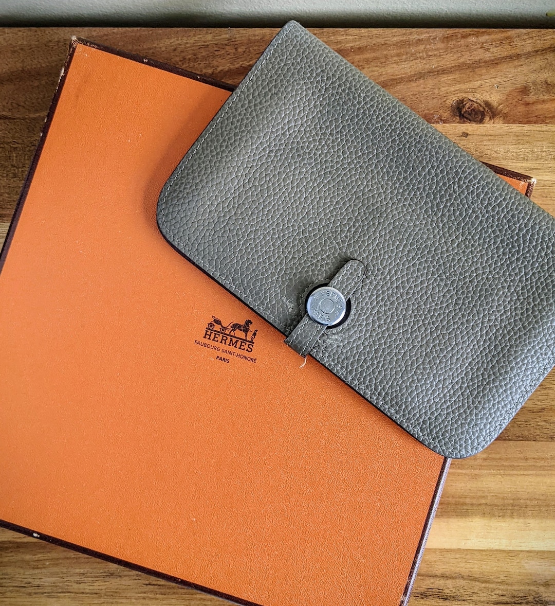 Authentic Hermes Dogon Leather Wallet in Grey - Etsy Authentic Hermes Dogon Leather Wallet in Grey - Etsy