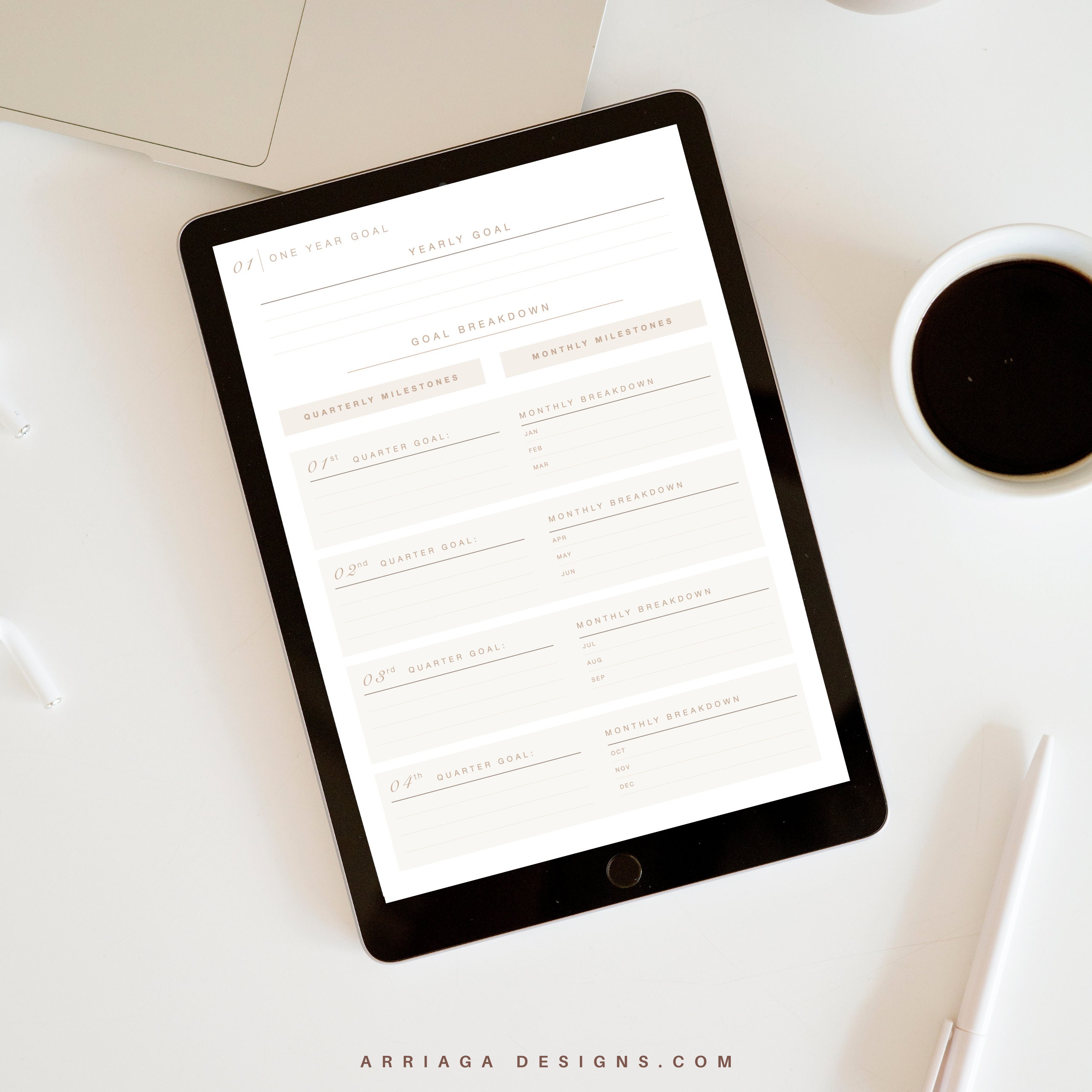 Goal Planner Printable Yearly Goal Breakdown Quarterly And Monthly Etsy Goal planner printable yearly goal breakdown quarterly and monthly etsy