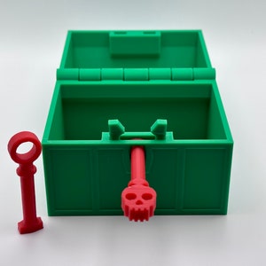 3D Printed Treasures Chest with Key.   Primary color is Treasure Chest.  Secondary Color is Keys