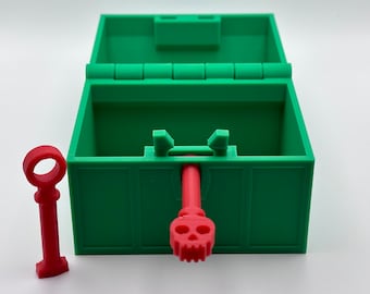 3D Printed Treasures Chest with Key.   Primary color is Treasure Chest.  Secondary Color is Keys