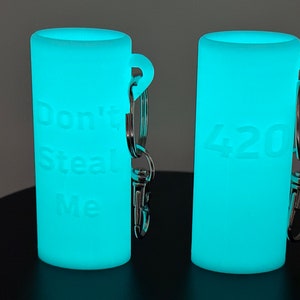 2-Pack Bic Classic Lighter Case Keychains | Light Blue or Glow in the Dark