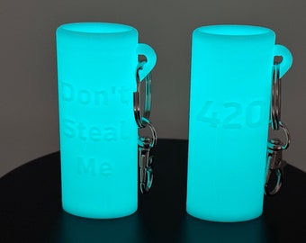 2-Pack Bic Classic Lighter Case Keychains | Light Blue or Glow in the Dark