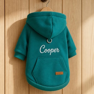 Embroidered Dog Name Hoodie, Personalized Pet Sweatshirt, Custom Puppy Clothes, Small Dog Outfit, Puppy Gift