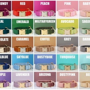 Multiple Colour Velvet Personalise Dog Collar Leash Set with Bow,GreenWhiteBlue,Engraved Pet Name Plate Metal Buckle,Wedding Puppy Gift image 8