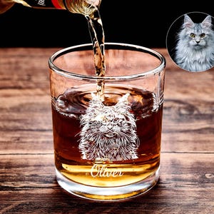 Aangepast huisdierportret met stenen glas – gegraveerde afbeelding en naam van de hond, cadeau voor hondenvaders, moeders