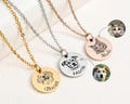 Personalized Pet Portrait Necklace, Custom Laser Engraved Cat Necklace with Photo or Name, Memorial Jewelry Customized Gifts for Dog Mum