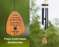 Black Double Side Personalized Engrave Pet Memorial Outdoor Wind Chime-Pet Lose Remenbering Gift-Outside Sketch Dog Cat Loss Sign for Garden product logo