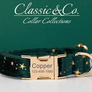 Sterrenhemel gepersonaliseerde halsband vlinderdas riem set, aangepaste gegraveerde koosnaam metalen gesp, puppy verjaardagscadeau, GRATIS verzending