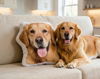 Custom Pet Shaped Pillow, Dog or Cat 3D Photo Pillow, Personalized Pet Portrait Cushion, Pet Lover Gift, Home Decor Accent