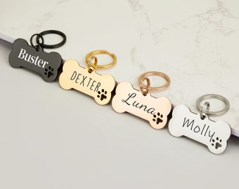 Hond ID-tag, aangepaste gegraveerde hond naamplaatje, kwaliteit Dog Tag gepersonaliseerd logo, zwarte Dog Tag met naam, telefoonnummers voor honden, Bone Dog Tag