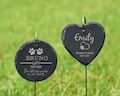 Engraved Pet Memorial Garden Stone with Stake, Personalized Dog & Cat Grave Marker, Custom Outdoor Sympathy Gift for Pet Loss Remembrance product logo
