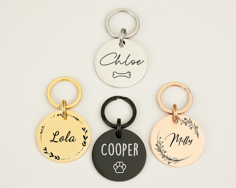 Free Engraved Silent Double-Sided Dog Tag, Custom Collar ID for Pets, Personalized Cat & Dog Name Phone Numbers Address Tags, Pet Owner Gift image 1