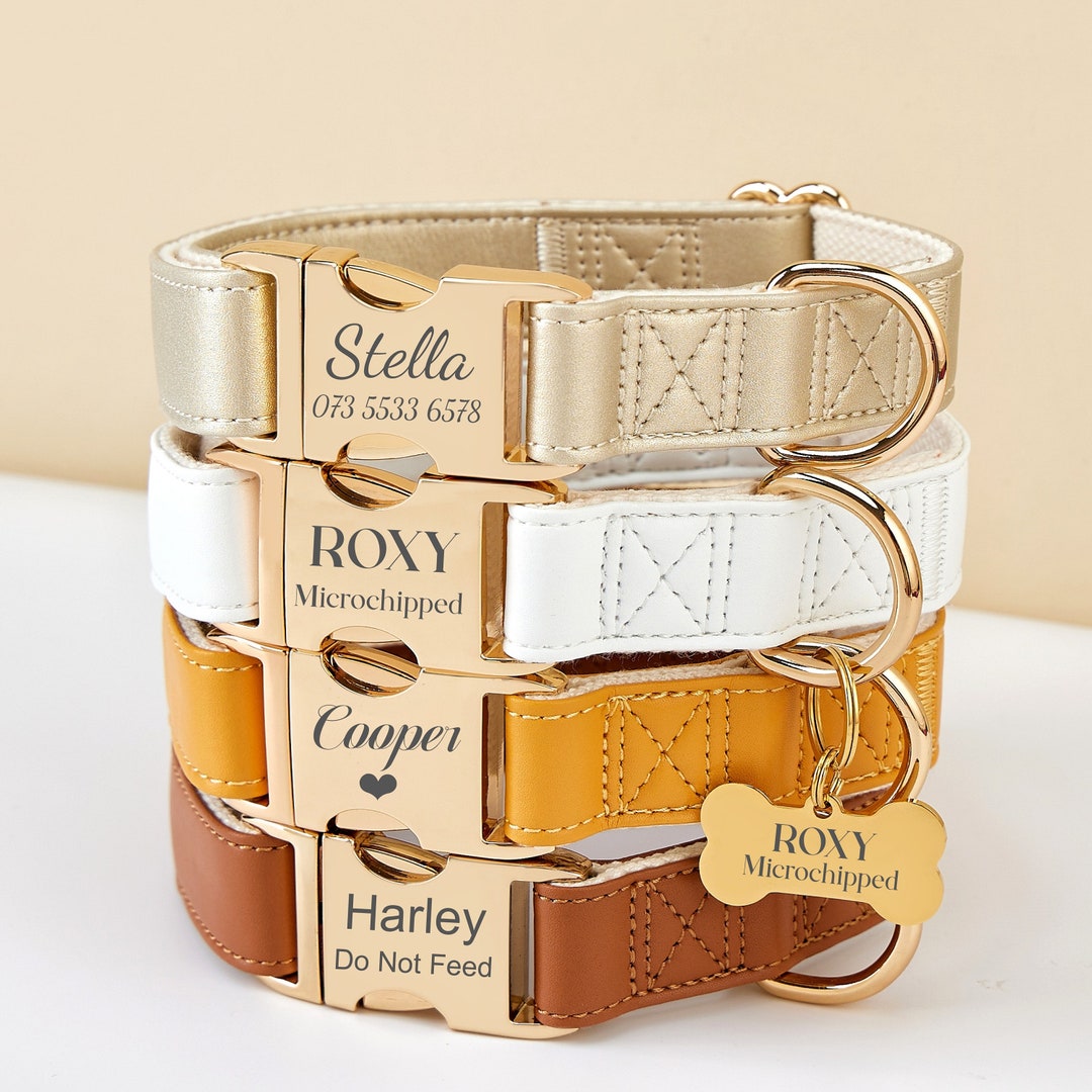 Leather Dog Collar & Lead,handmade Solid Dog Collar Leash Set