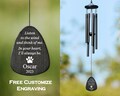 Full Black Double Side Dog Cat Name Engraved Memorial Wind Chime-Outdoor Pet Lose Remenbering Gift-Outside Sketch Pet Loss Sign for Garden