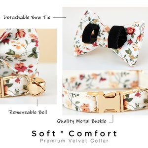 Cute Colorful Floral Cat Collar, for Male Female Pets, Soft Comfortable Kitten Collar with Gold Bell and Buckle, Pet Gift Ideas on Sale image 5