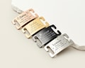 Personalized Slide-On Rose Gold Collar Tag for Pets, Custom Silent ID Tag with Name, Engraved Black Metal Tag, Unique Dog & Cat Gift product logo