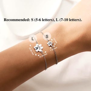 Pet Name Bracelet Personalized Paw Print Jewelry Tiny Dog Cat Paw Bracelet Custom Pet Lover Gift Minimalist Animal Bracelet image 4