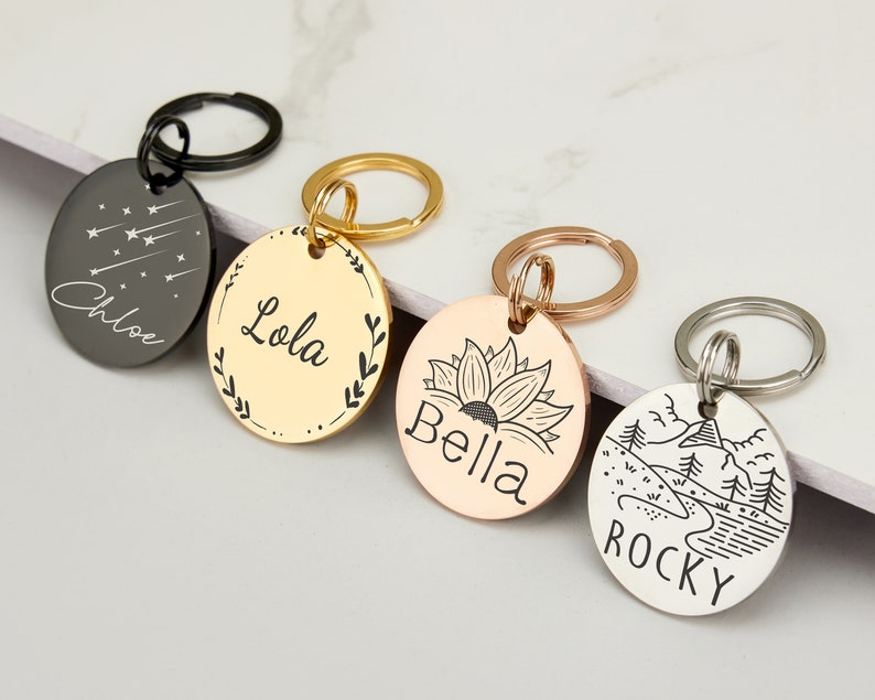 Custom Double-Sided Engraved Pet ID Tag, Silent Collar Accessory for Dogs & Cats, Personalized Name Numbers Charm, Perfect Dog Mom Gift image 4