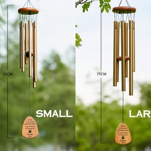 Black Double Side Personalized Engrave Pet Memorial Outdoor Wind Chime-Pet Lose Remenbering Gift-Outside Sketch Dog Cat Loss Sign for Garden image 2