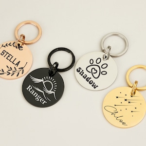 Personalized Pet ID Tag Free Engraving - Silent Cat & Dog Name Tag + Home Numbers, Double-Sided Custom Collar Tag, Ideal Gift for Dog Mother