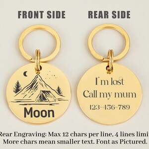 Personalized Pet ID Tag Free Engraving - Silent Cat & Dog Name Tag + Home Numbers, Double-Sided Custom Collar Tag, Ideal Gift for Dog Mother image 2