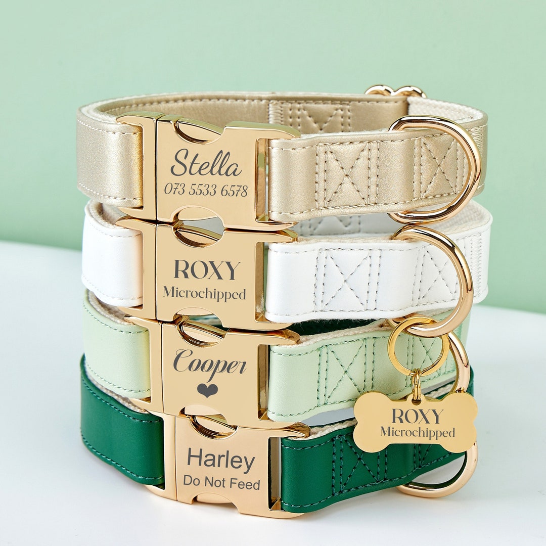 Leather Dog Collar & Lead,handmade Solid Dog Collar Leash Set