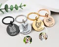 Engraved Pet Portrait Keychain, Personalized Dog and Cat Memorial Tag, Stainless Steel Custom Sketch Keyring, Great Gift for Pet Owners product logo