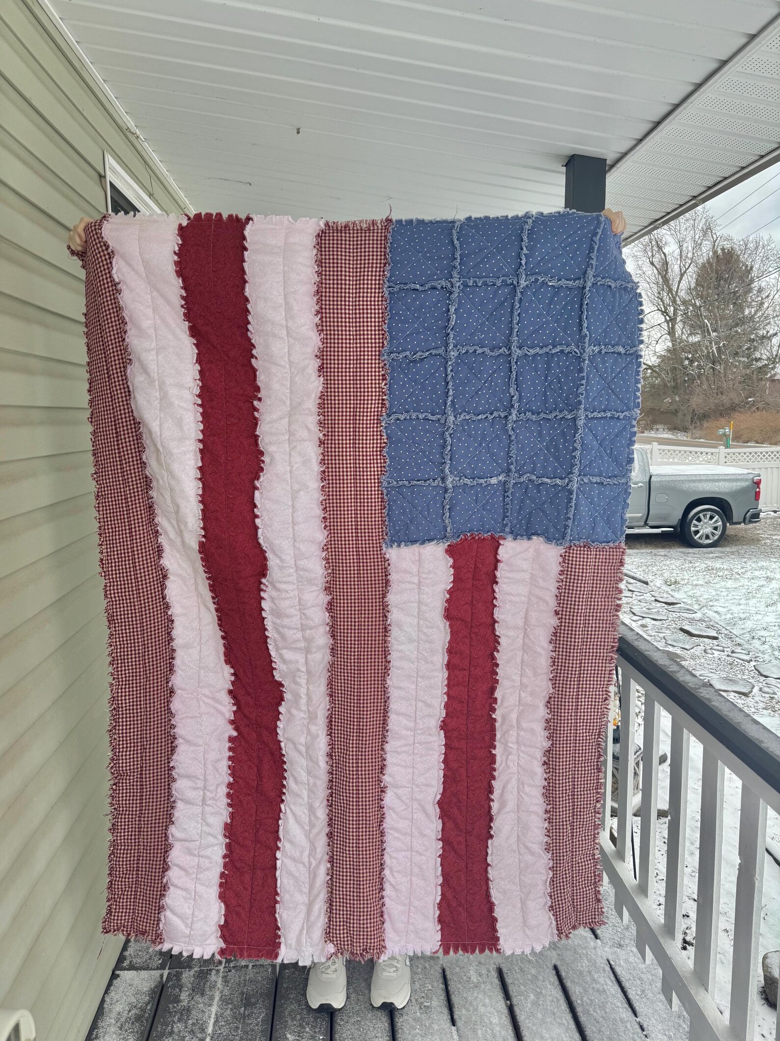 MEASUREMENTS and VIDEO TUTORIAL Link for American Flag Rag Quilt. - Etsy