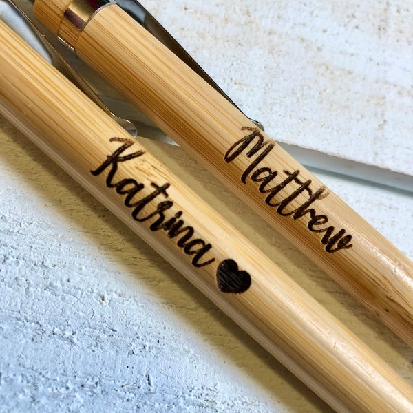 Custom Engraved Bamboo Pen | Personalized Pen, Retirement, Anniversary, Reunion, Business, Employee Gift, Marketing Promotion