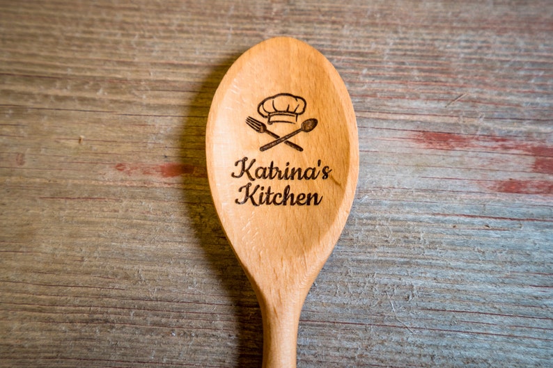 Custom Engraved Wooden Spoon, Valentines gift, Birthday Gift, Housewarming Gift, Engraved Wood Spoon, Personalized Wooden Spoon image 7