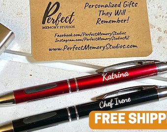 Personalized, Engraved Metal Pens, Business, Gift, Custom, Ballpoint Pen, Birthday, Wedding, Graduation, Promotional Pen