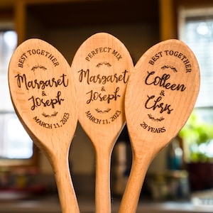 Custom Engraved Wooden Spoon, Wedding, Engagement, Anniversary Gift, Engraved Wood Spoon, Personalized Wooden Spoon