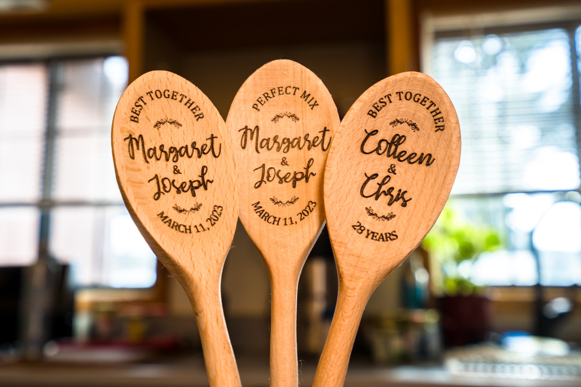 Custom Engraved Wooden Spoon Wedding Engagement Anniversary Etsy