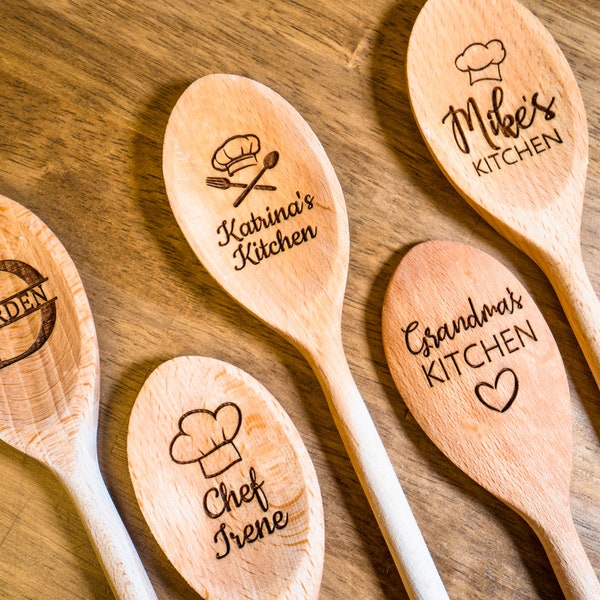 Custom Engraved Wooden Spoon, Valentines gift, Birthday Gift, Housewarming Gift, Engraved Wood Spoon, Personalized Wooden Spoon