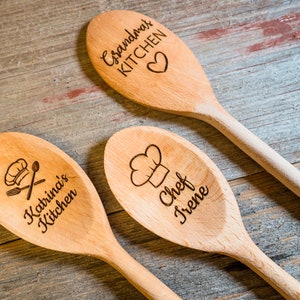 Custom Engraved Wooden Spoon, Valentines gift, Birthday Gift, Housewarming Gift, Engraved Wood Spoon, Personalized Wooden Spoon image 3