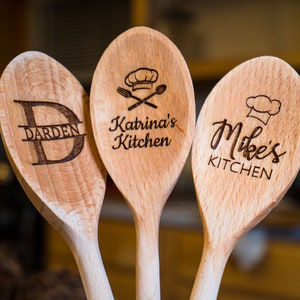 Custom Engraved Wooden Spoon, Valentines gift, Birthday Gift, Housewarming Gift, Engraved Wood Spoon, Personalized Wooden Spoon image 6