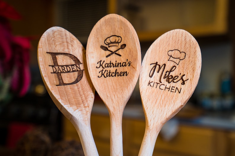 Custom Engraved Wooden Spoon, Valentines gift, Birthday Gift, Housewarming Gift, Engraved Wood Spoon, Personalized Wooden Spoon image 6