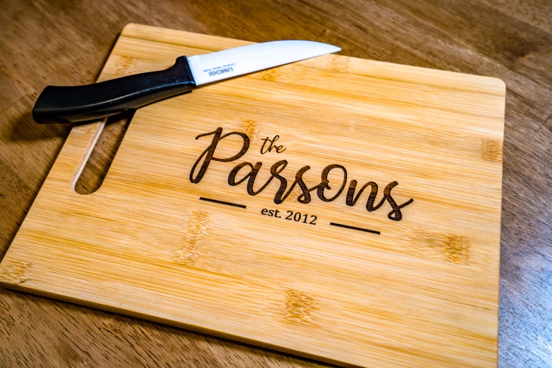 Personalized CUTTING BOARD, Unique Valentines Gift, Engraved Wood Cutting Board, Custom Engraved Gift, Wife, Wedding, Anniversary image 3