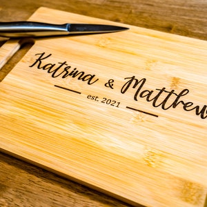 Personalized CUTTING BOARD, Unique Valentines Gift, Engraved Wood Cutting Board, Custom Engraved Gift, Wife, Wedding, Anniversary image 1