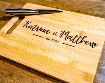 Personalized CUTTING BOARD, Unique Valentines Gift, Engraved Wood Cutting Board, Custom Engraved Gift,  Wife, Wedding, Anniversary