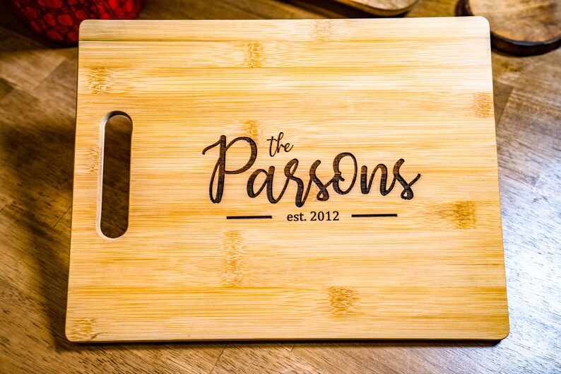 Personalized CUTTING BOARD, Unique Valentines Gift, Engraved Wood Cutting Board, Custom Engraved Gift, Wife, Wedding, Anniversary image 8