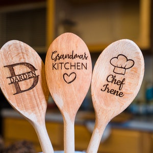 Custom Engraved Wooden Spoon, Valentines gift, Birthday Gift, Housewarming Gift, Engraved Wood Spoon, Personalized Wooden Spoon image 5