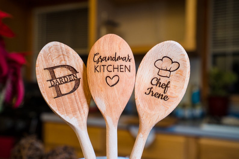 Custom Engraved Wooden Spoon, Valentines gift, Birthday Gift, Housewarming Gift, Engraved Wood Spoon, Personalized Wooden Spoon image 5