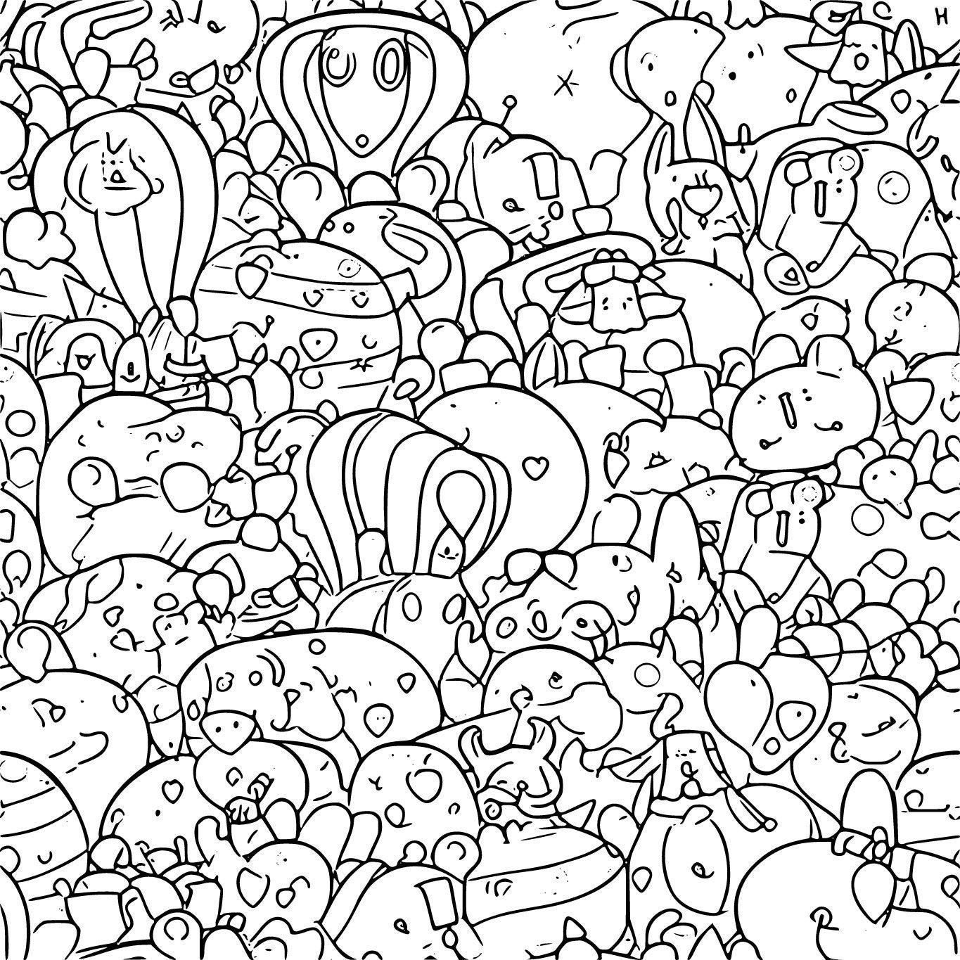 Hot-Air Balloon Coloring Page for Kids Cute Animal Printable Instant…