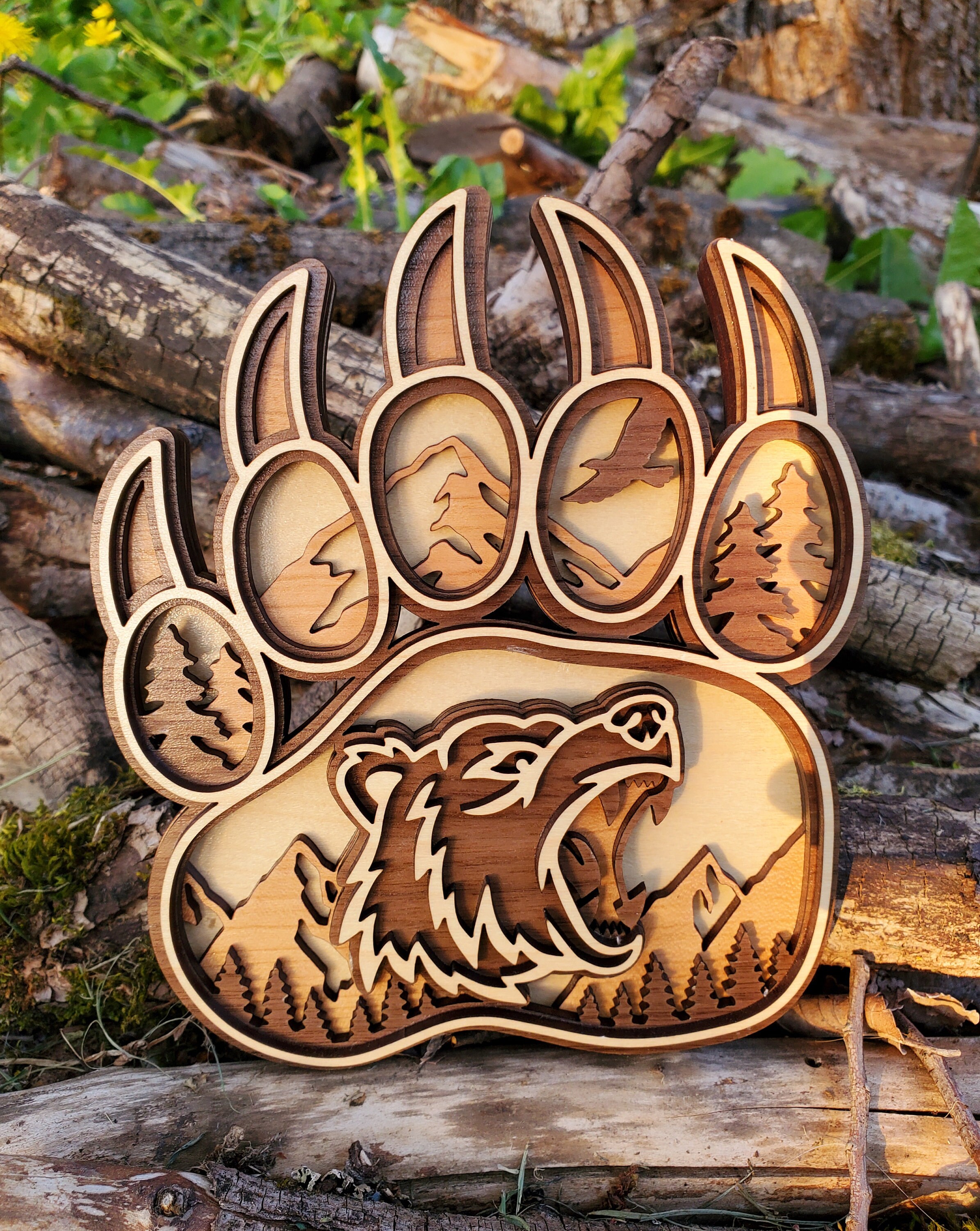 Bear Paw Wall Art From the Little Bee Studio Etsy