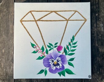 Diamond Painting Bookmark Floral Design Small Diamond Art Kit 