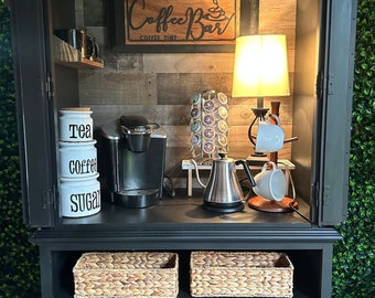 ¡VENDIDO!** - Por favor NO compre. Gabinete de licores/cafetería vintage negro