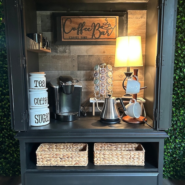 Coffee Bar Hutch Etsy