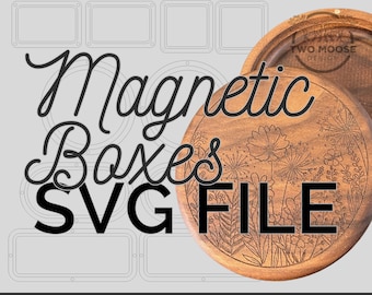 マグネットボックス SVG バンドル: CNC ジュエリー & 名刺ボックス テンプレート (デジタルダウンロード)